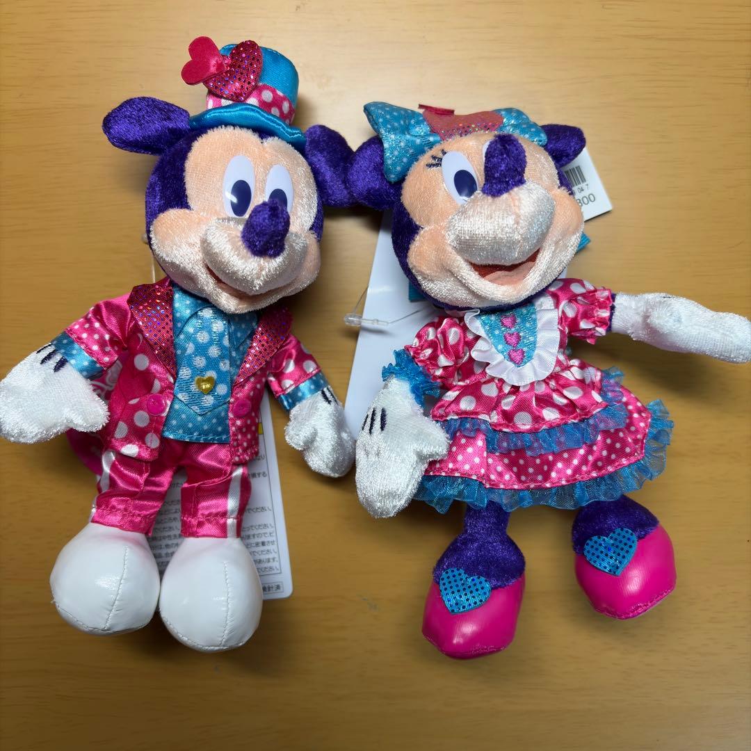 ミッキー ミニー ぬいぐるみバッチ　お顔選定済み　ミニパル