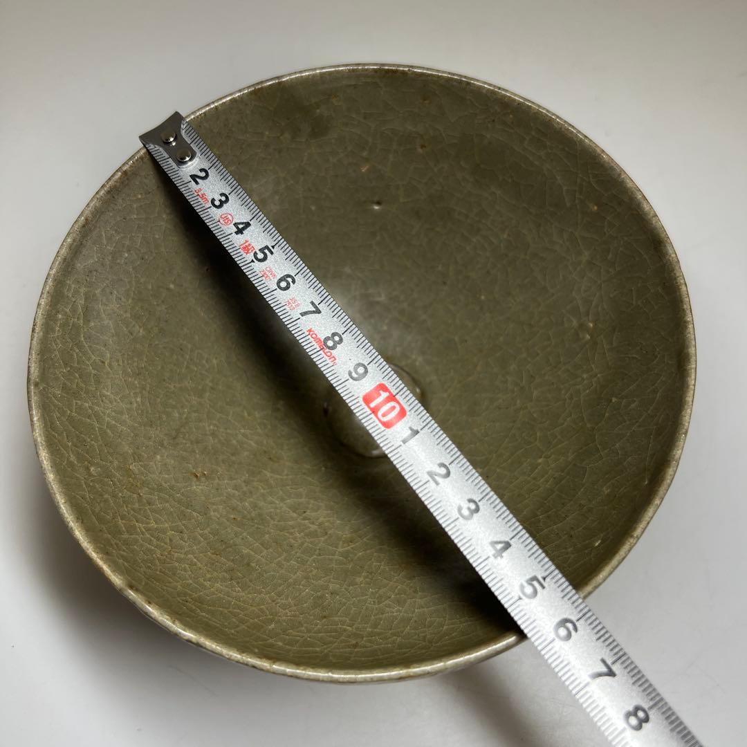 16世紀高麗青磁　蓮陽刻文鉢　口径16㎝　東Y7-1003☆2F