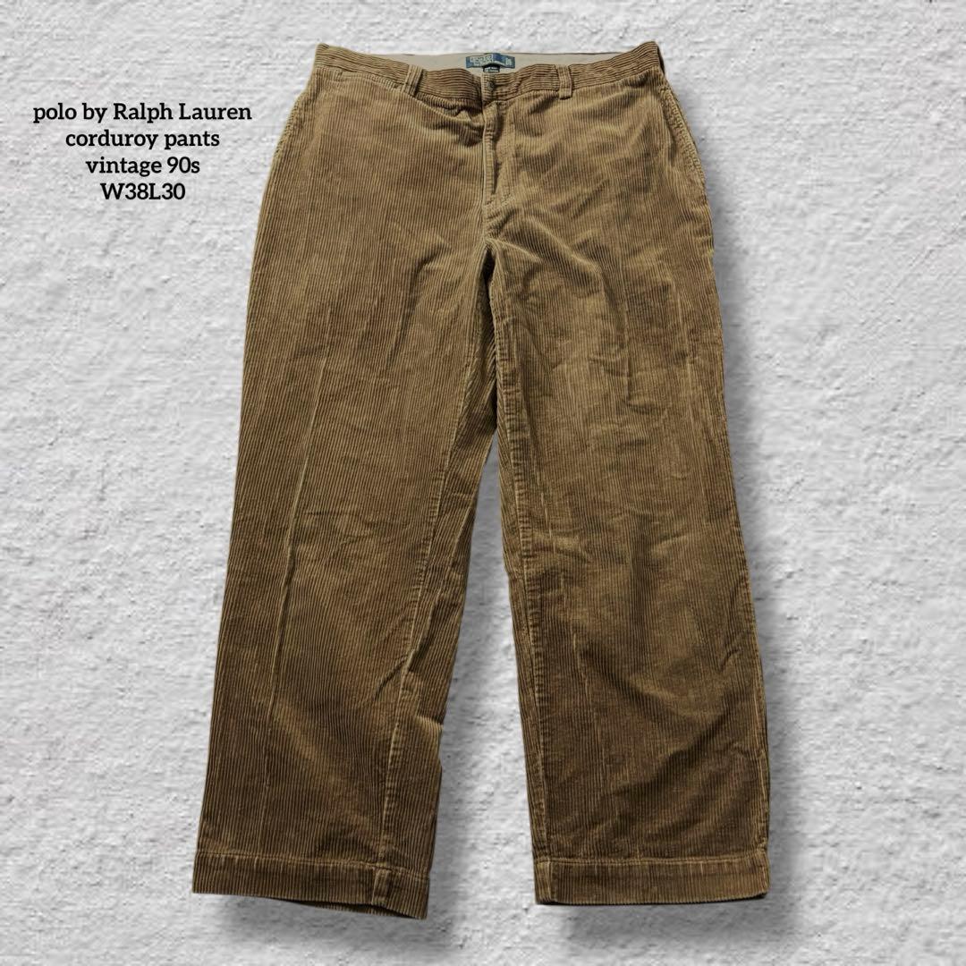 ラルフローレンコーデュロイパンツ90s古着vintageブラウンW38L30