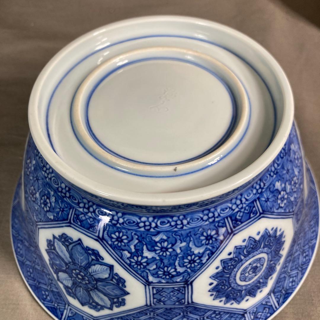 【源右衛門】古伊万里の伝統　日本名窯　舘林源右衛門作　染錦花唐草龍鳳凰見込文　鉢