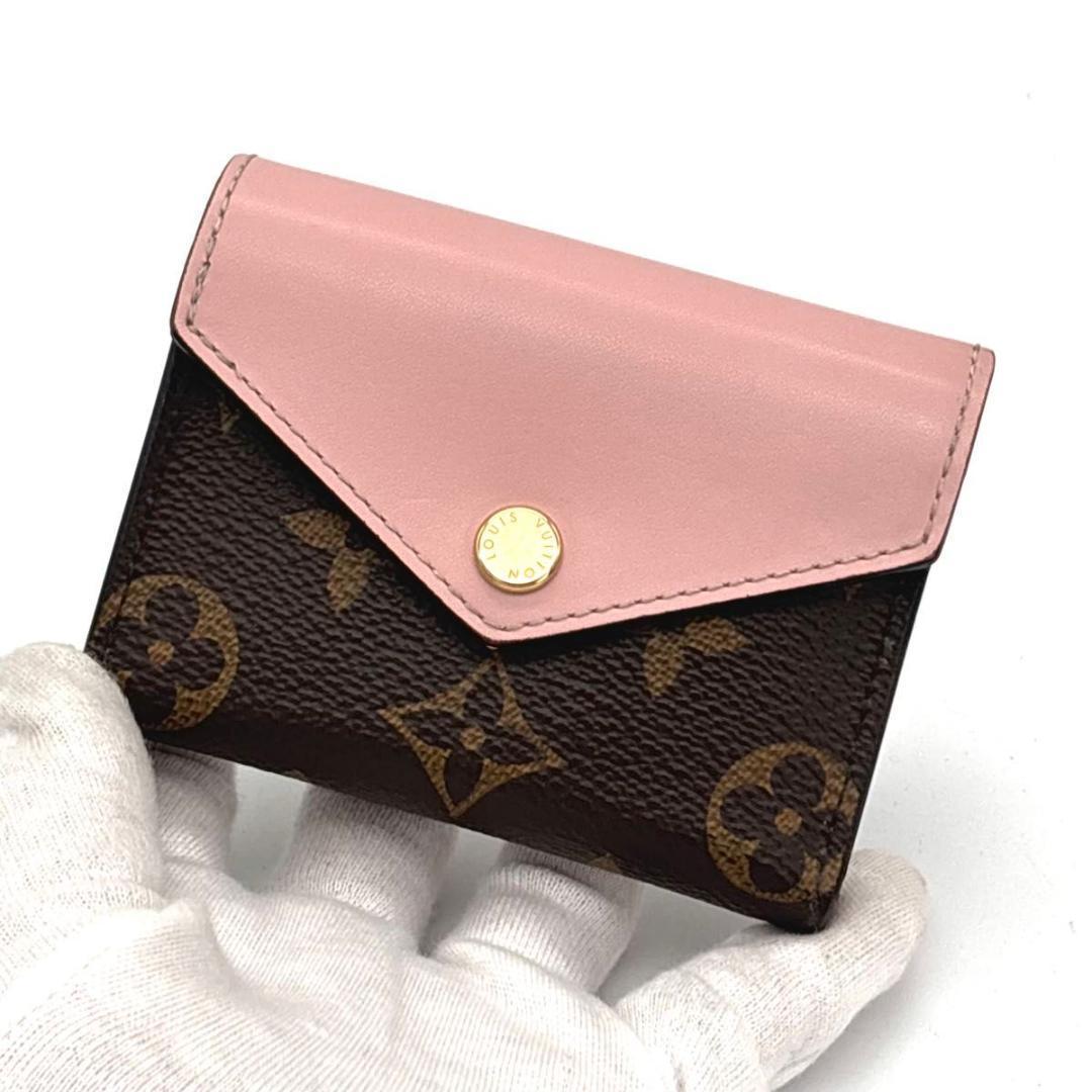ルイヴィトン モノグラム ポルトフォイユ ゾエ 三つ折り財布 ローズバレリーヌ
