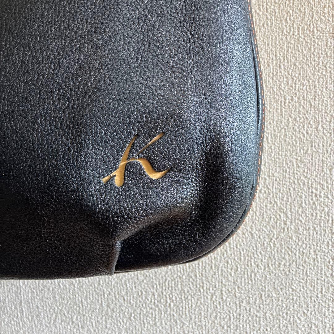 yukasanです。キタムラ ワンショルダーバッグ シボ革 レザー 黒