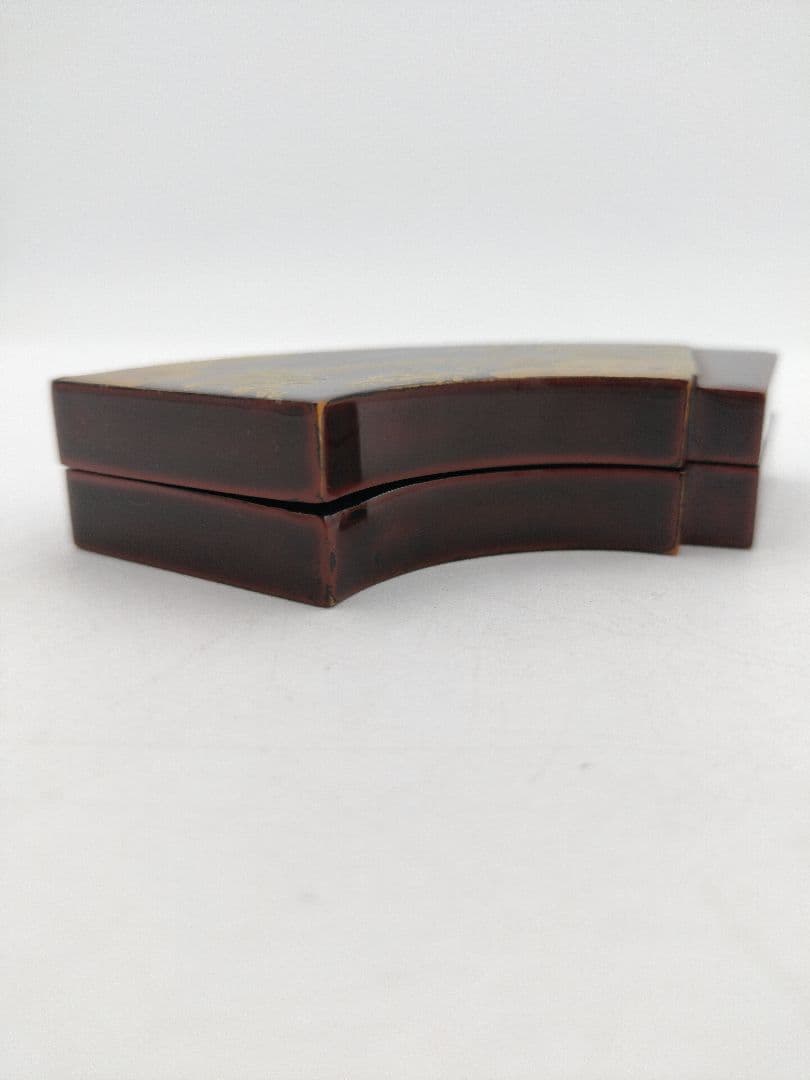 【セール】b813【新品・未使用】香合 重扇面 住吉蒔絵 中林一星 木箱 茶道具