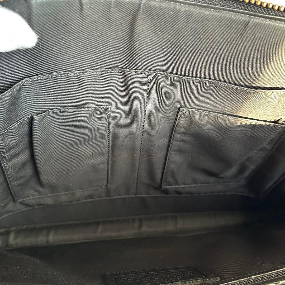 【希少】COACH コーチ ブラック 本革 薄型 ビジネスバッグ ブリーフケース