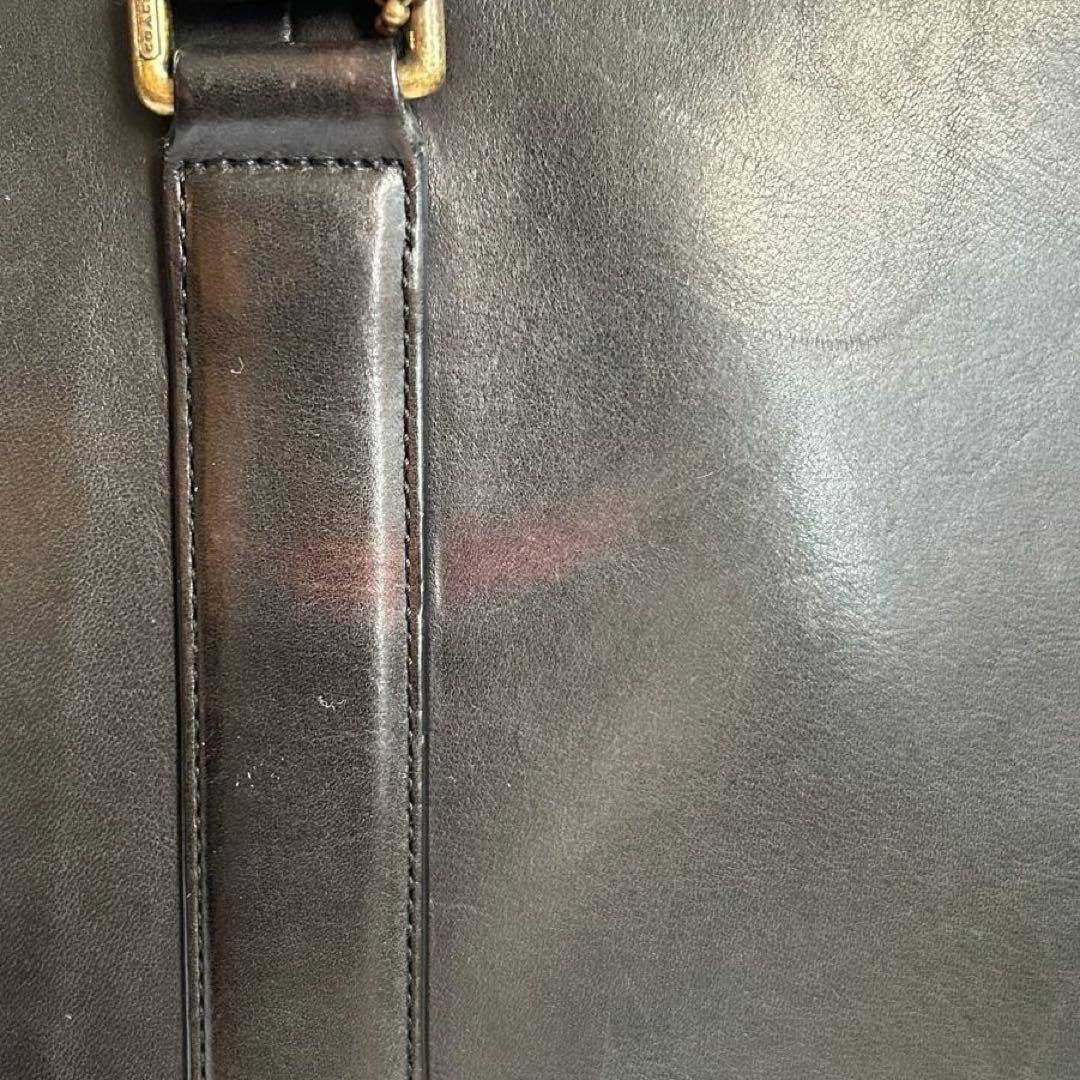 【希少】COACH コーチ ブラック 本革 薄型 ビジネスバッグ ブリーフケース