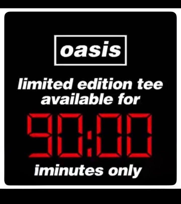 超貴重 オアシス ワンダーウォール 30周年記念 90分間限定販売 Tシャツ M