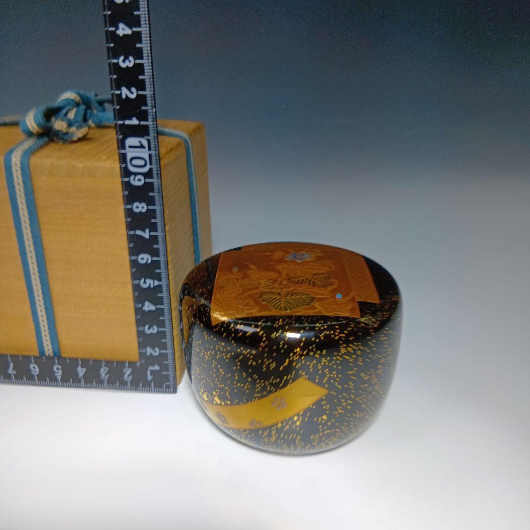 値下げ茶道具　清瀬一光作　色絵蒔絵平棗　 共箱　美品