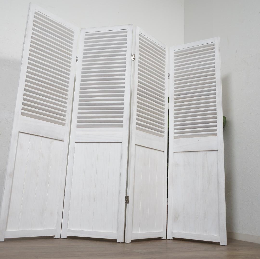 【新品・未使用】　シャビーウッドファニチャー　パーテーション　4連