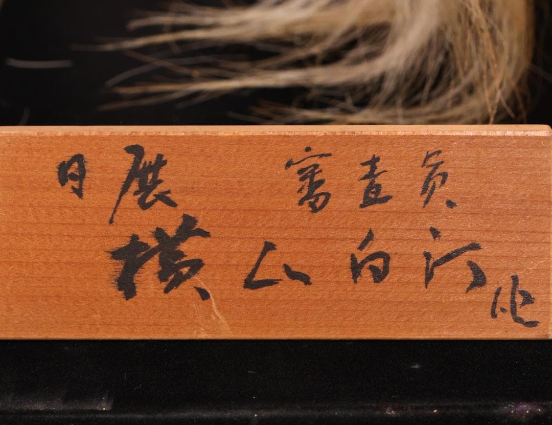 BK193　井波彫刻　名工　横山白汀　晩年作　「 金獅子 」　木彫　高さ34㎝