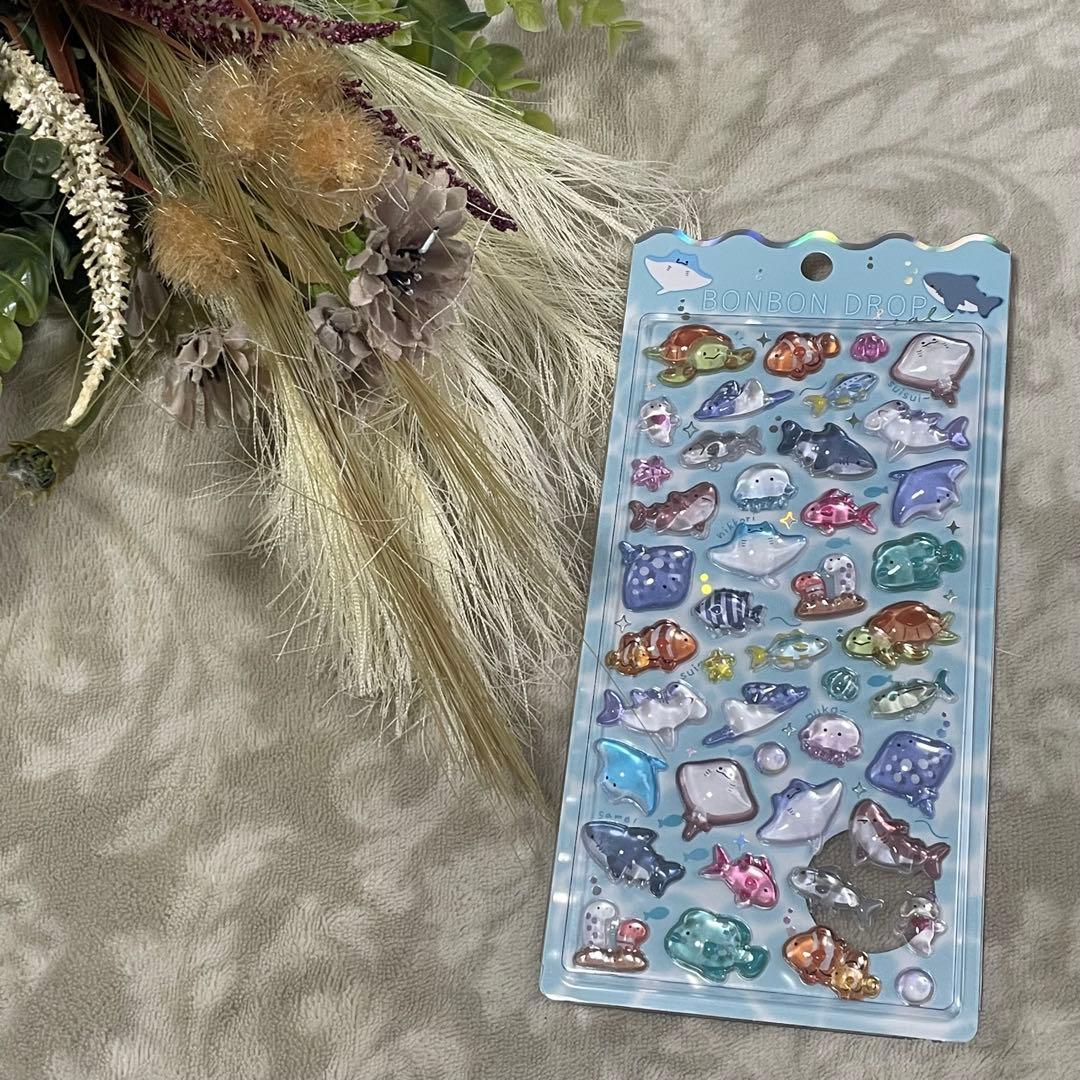 水族館限定　クーリア正規品　ボンボンドロップシール　４枚セット