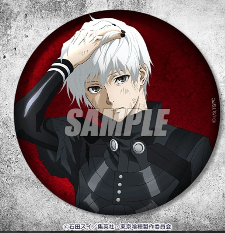 東京喰種　くじ引き堂　D賞　缶バッジ　金木研　白金木　戦闘後ver.