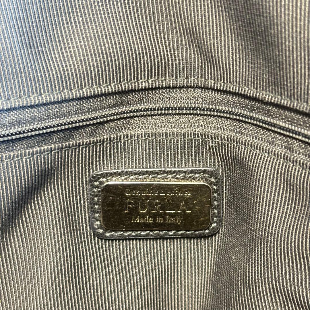 ◎美品◎ FURLA PIPER フルラ パイパー ブラックレザー ハンドバッグ