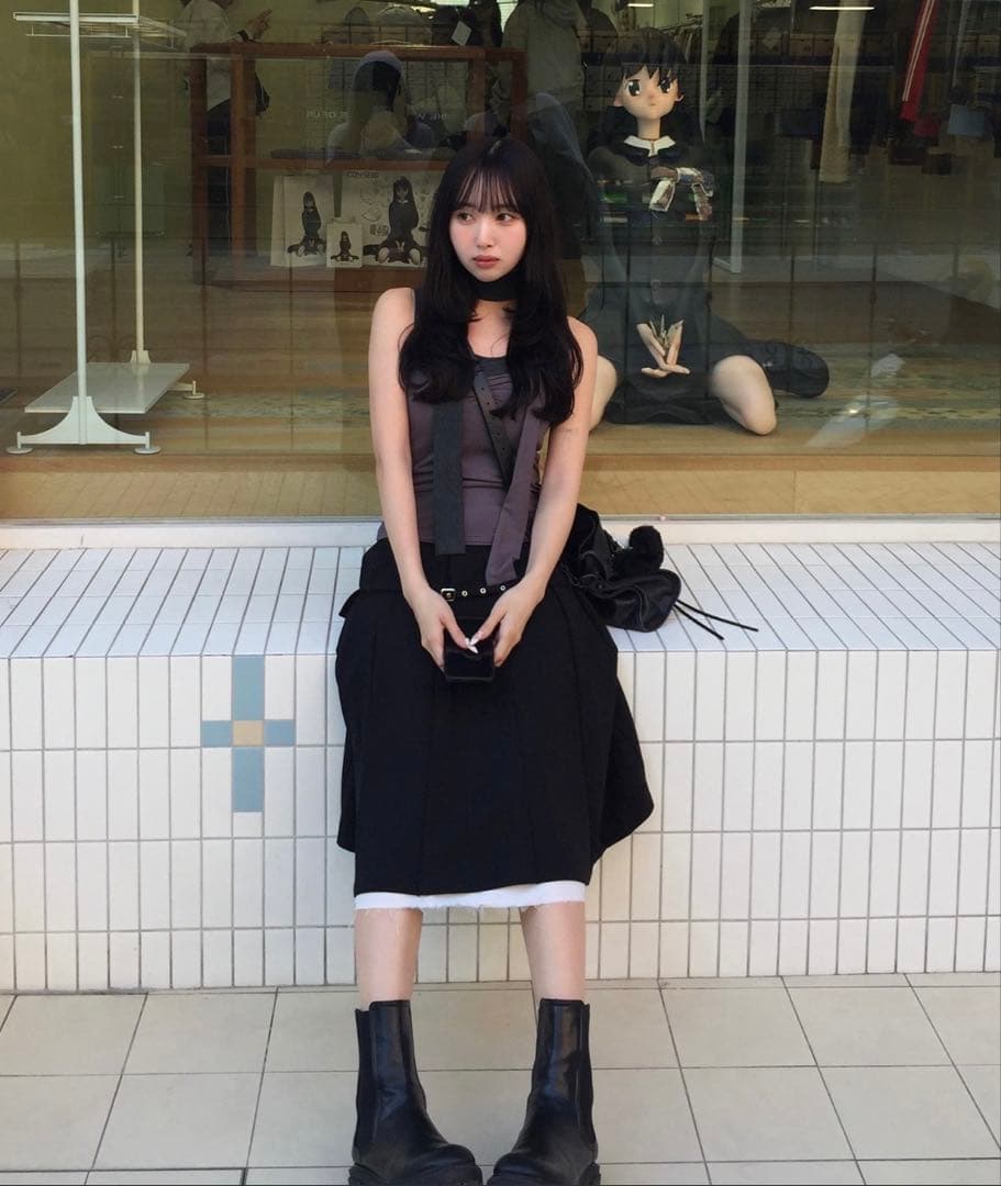 スカート Judin Belted layered pleats midi skirt