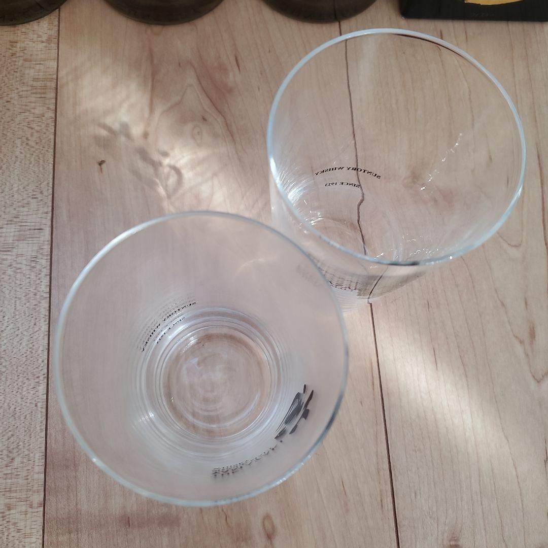 サントリー 山崎 未洗浄 空ボトル 18年 12年 薄づくりグラス2個 空瓶4本