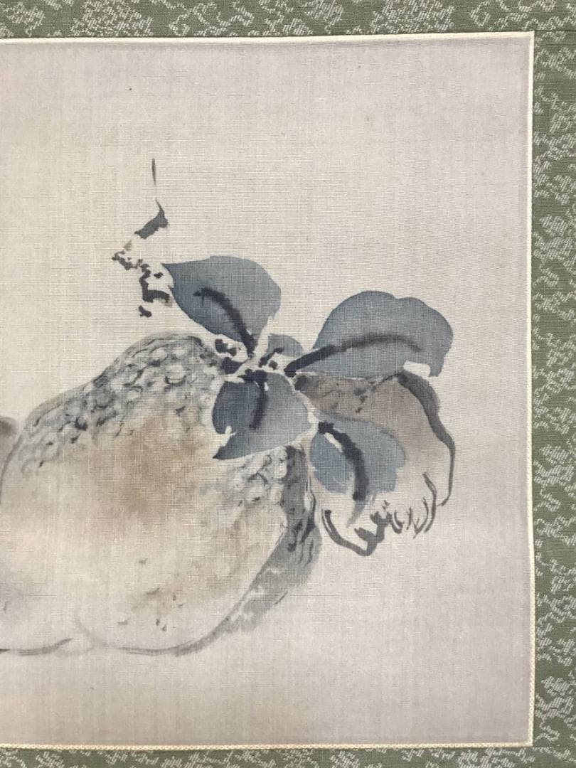 複製/渡邉/渡辺崋山/佛手柑図/果物図/工芸品/横物/掛軸/名家伝来AE-377