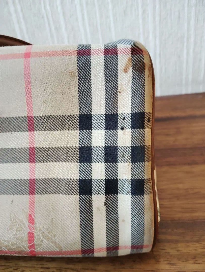 qhmirai　バーバリーズミニボストンバッグノバチェックシャードホース