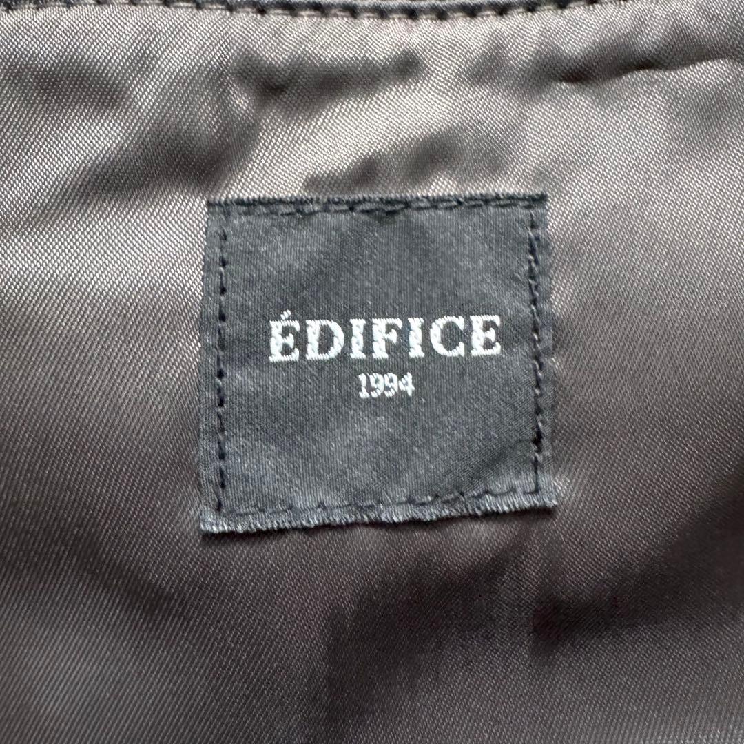 極美品✨エディフィス　ライダースジャケット　シングル　ダブルジップ　羊革　黒　L