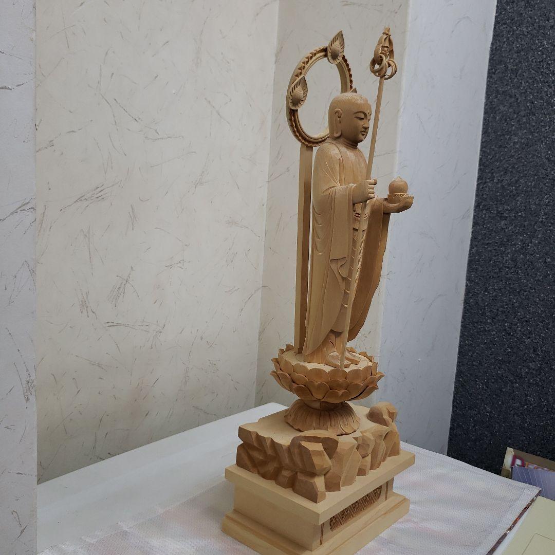 Ｂフライデー蔵出し特価◆ヒバ材 地蔵菩薩立像8寸立◆お地蔵さん 高さ：約50cm