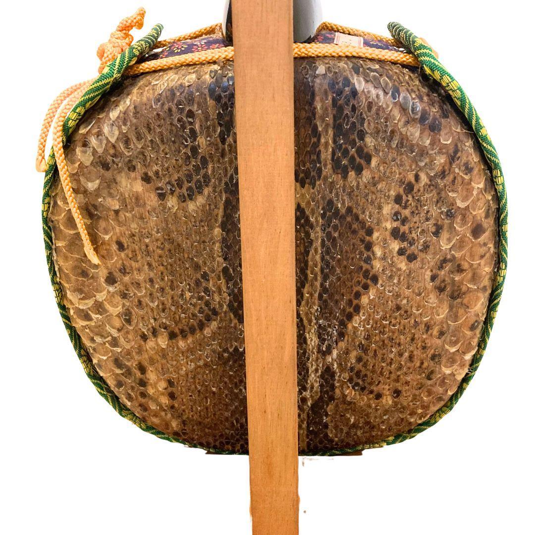 未使用 三線 沖縄 本革 沖縄伝統 本三味線 蛇皮 本皮 箱付き