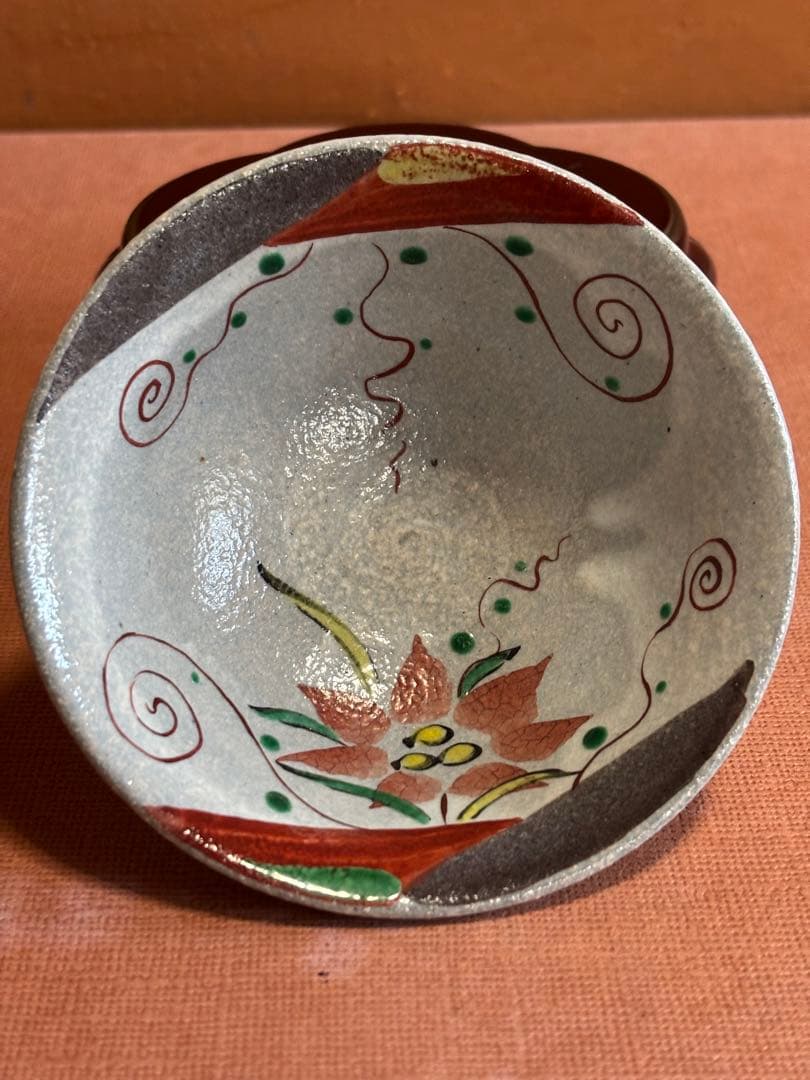 やまちゃん大英博物館日本人初個展鬼才澤田痴陶人作呉須赤絵花蔦文高台碗未使用
