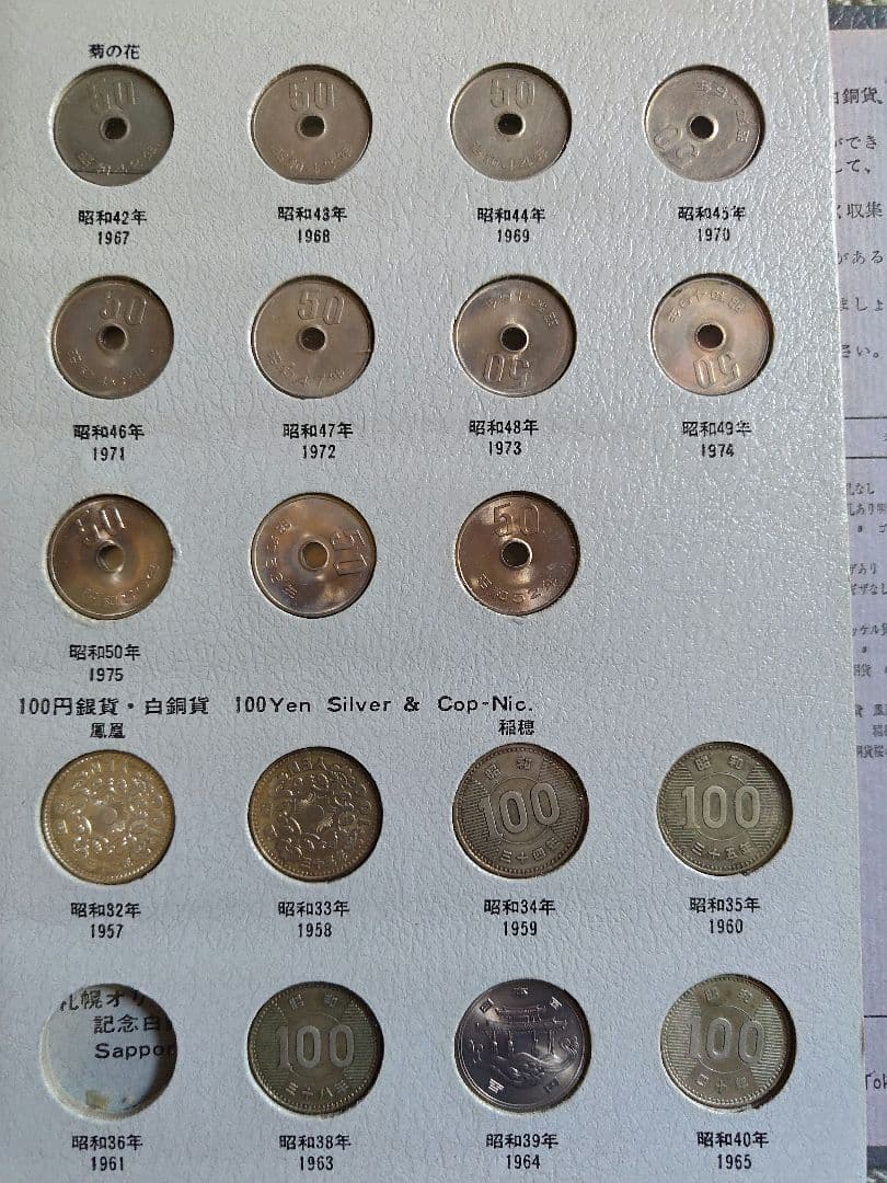 【レア】日本 旧貨幣セット、現行年号別アルバム