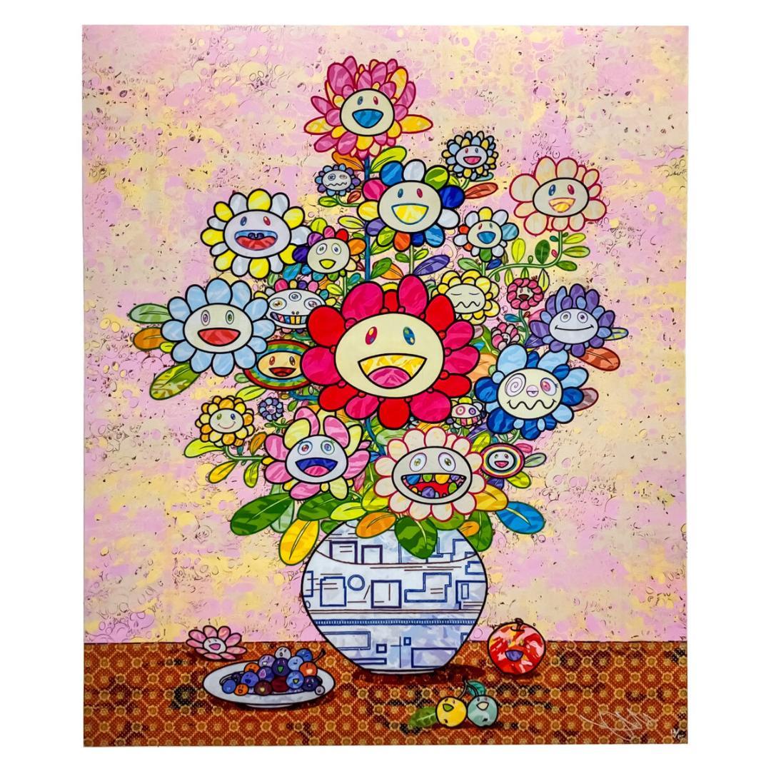 ED300　村上隆 サイン入りポスター ザオウーキーのお花の絵へのあこがれ
