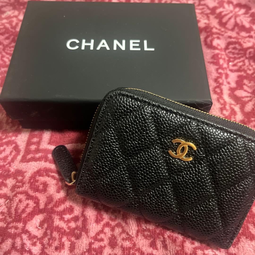 【美品】CHANEL ブラック キャビアスキン ケース