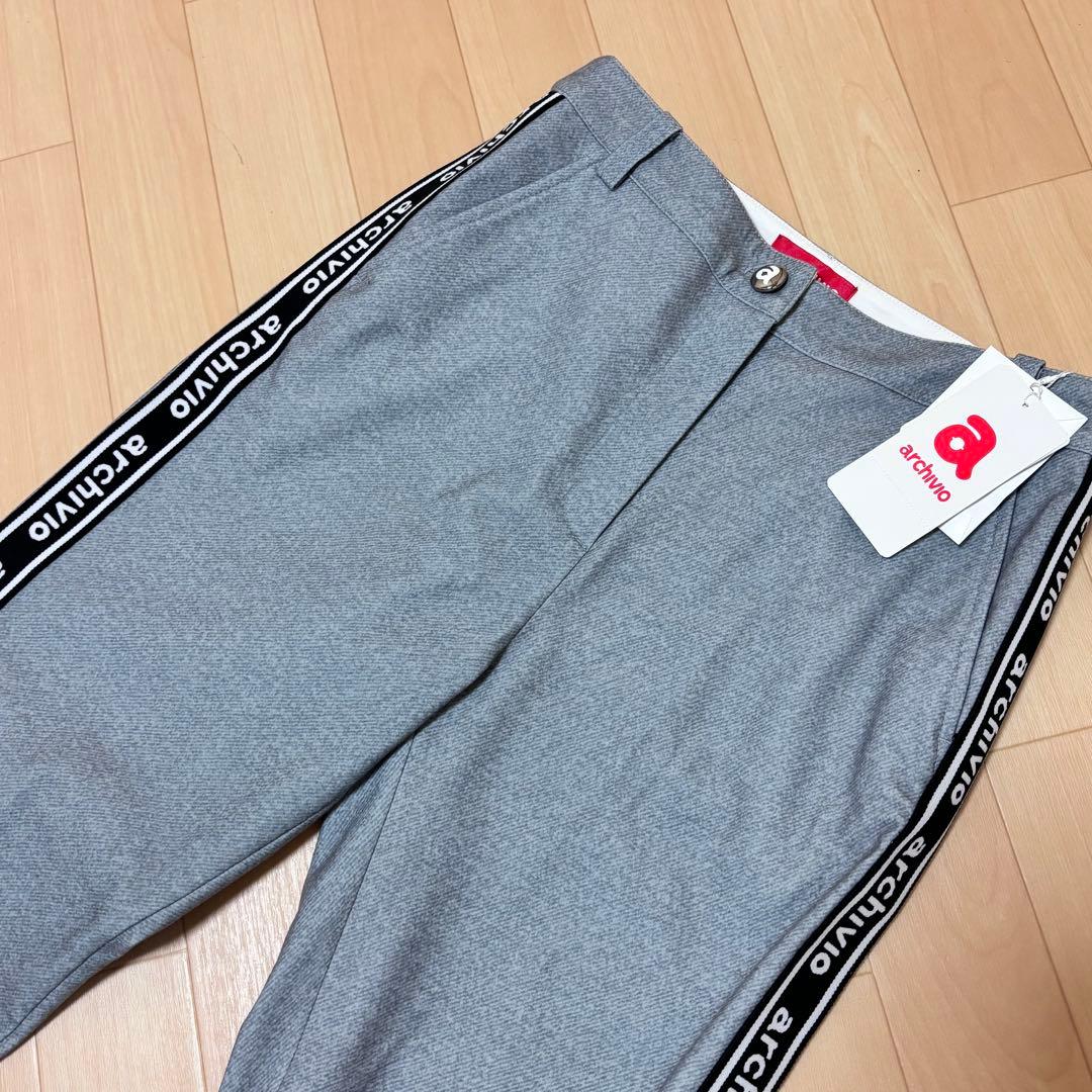 【新品】アルチビオ ストレッチパンツ サイドロゴ　グレー Mサイズ
