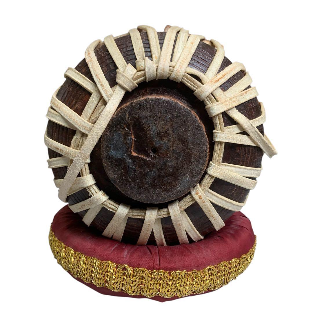 【希少】インド打楽器 タブラ&バヤンセット 台座付き