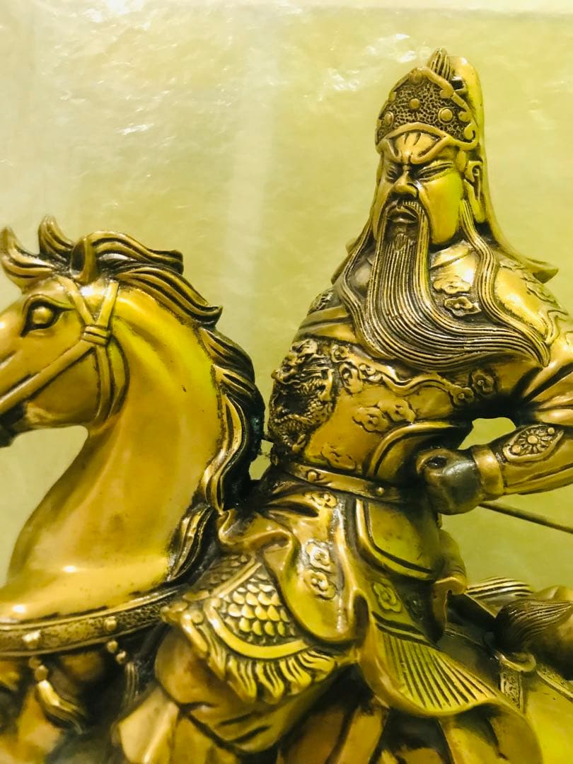 中国 東漢末年 三国志 大型人物「關羽」財神（富の神）銅製品 商売繁盛 交通安全