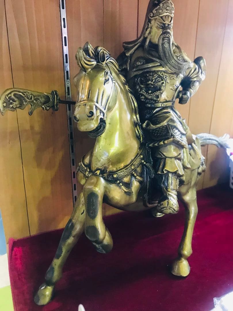 中国 東漢末年 三国志 大型人物「關羽」財神（富の神）銅製品 商売繁盛 交通安全