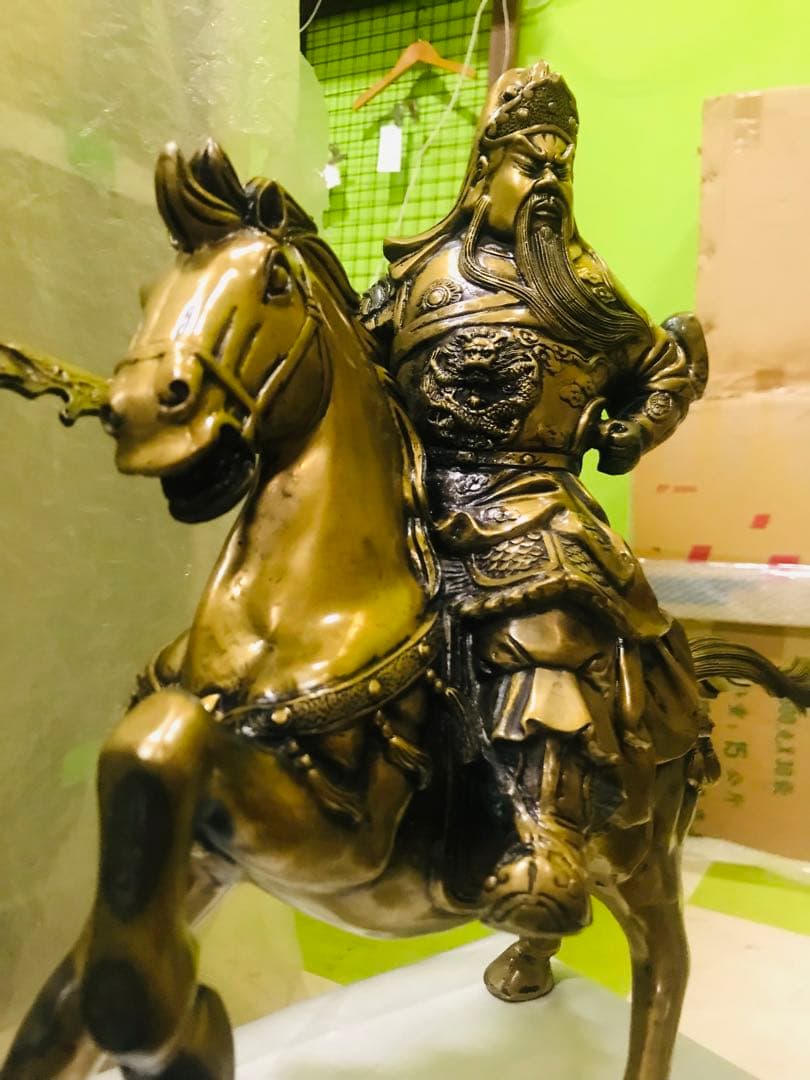 中国 東漢末年 三国志 大型人物「關羽」財神（富の神）銅製品 商売繁盛 交通安全