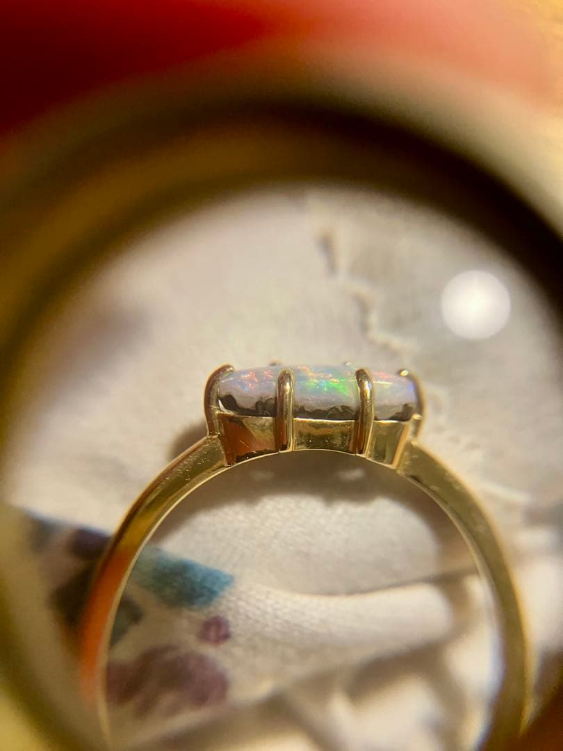 ルシェル＊K18＊美しいボルダーオパールリングです