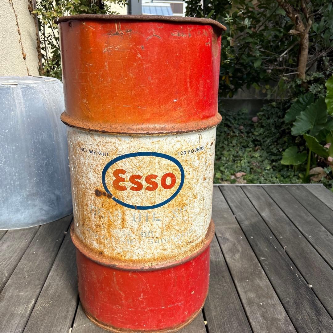 アメリカ雑貨　Esso オイルドラム 120ポンド　小さいドラム缶
