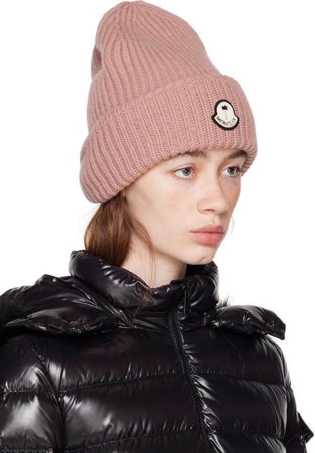 ピンク　MONCLER PALM ANGELS　ニットキャップ　モンクレール