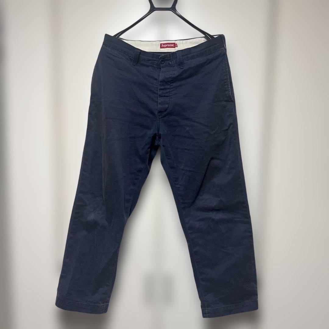 Supreme ネイビー チノパン