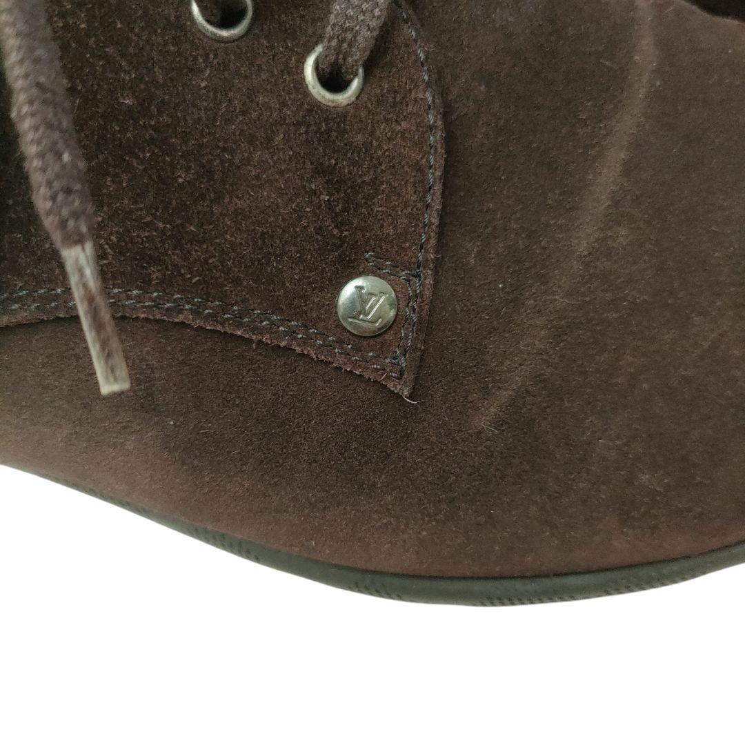 ルイヴィトン スウェードレザー シューズ 9.5ダミエ ダークブラウン メンズ