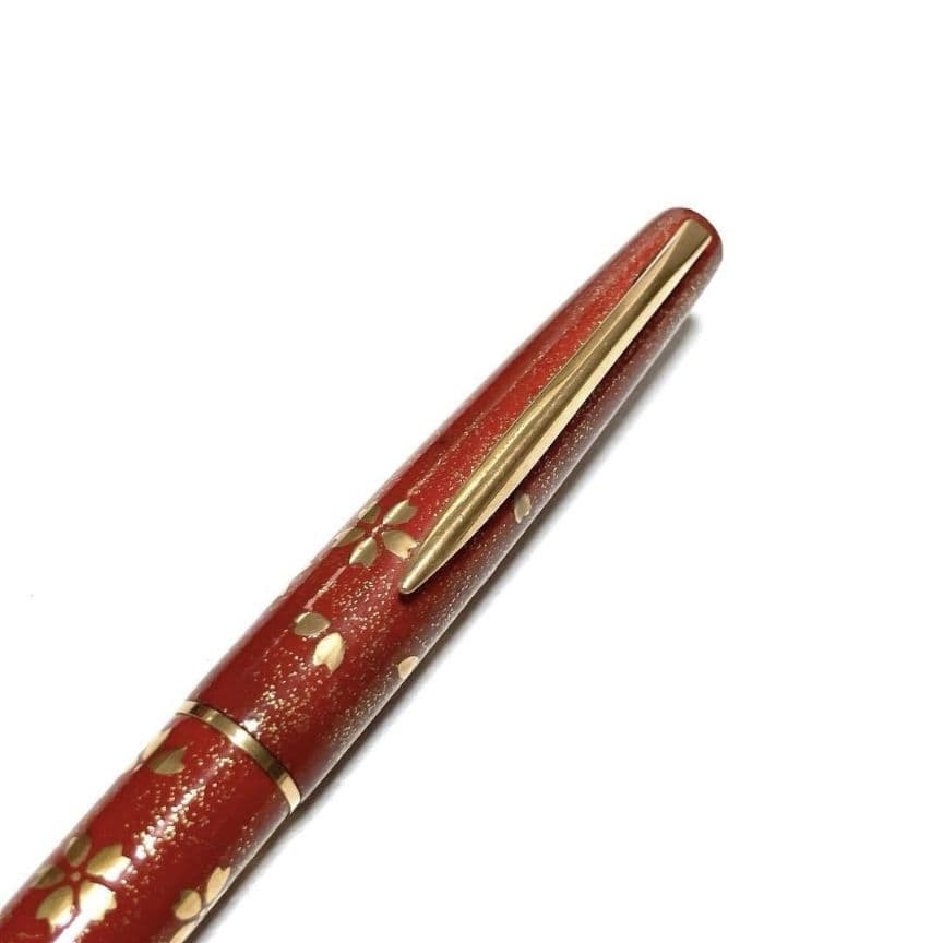 PILOT パイロット 万年筆 蒔絵 桜吹雪 朱 赤 細字 初期型 希少 レア