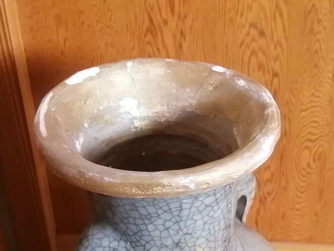 相馬焼　双駒　金彩　双耳大花瓶　希少品　大正期頃　高さ約34cm　骨董　古美術