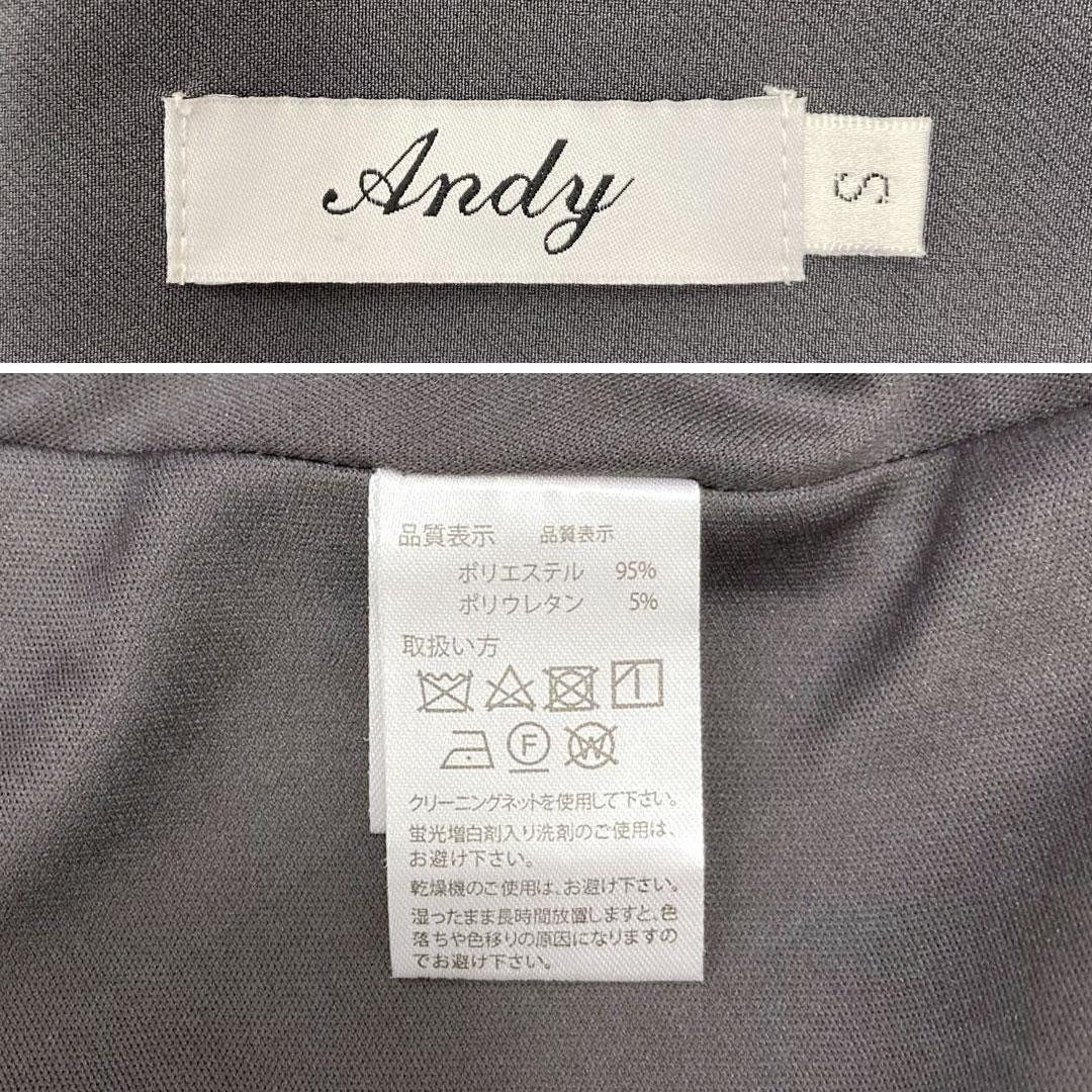 Andy アンディ テールカット プチハイネック ギャザリング ミディアムドレス