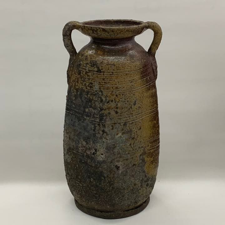 【花入10】常滑1（耳付）二代素三　高さ24.5㎝