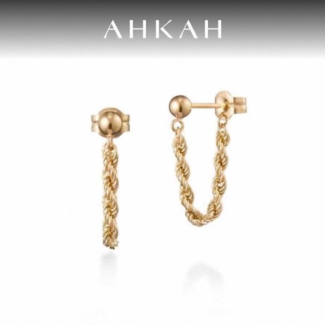 AHKAH フレンチロープ ピアス　k18