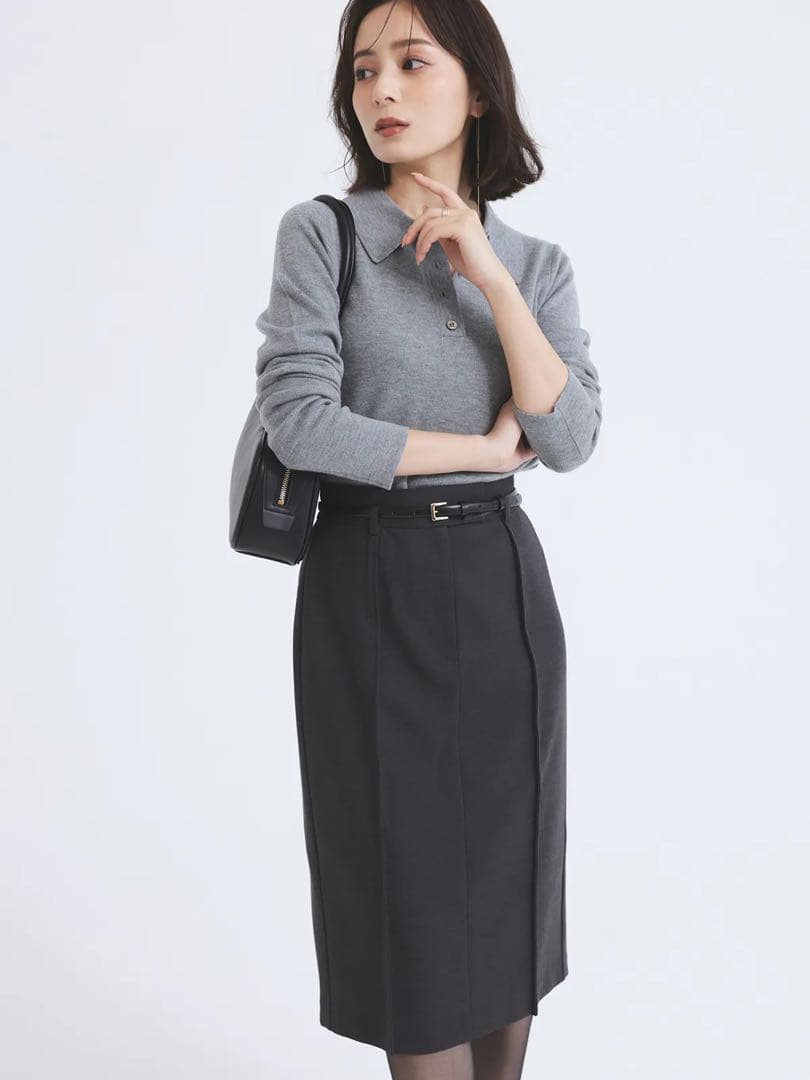 anuans/ピンタックミディタイトスカート