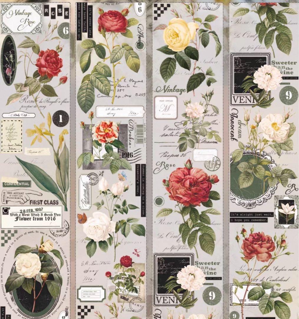 【新品未開封】海外マステ　12本　まとめ売り　花系　マスキングテープ