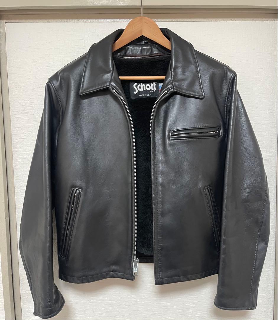 Schott 642 USA製 シングルライダース ジャケット 42 ライナー付