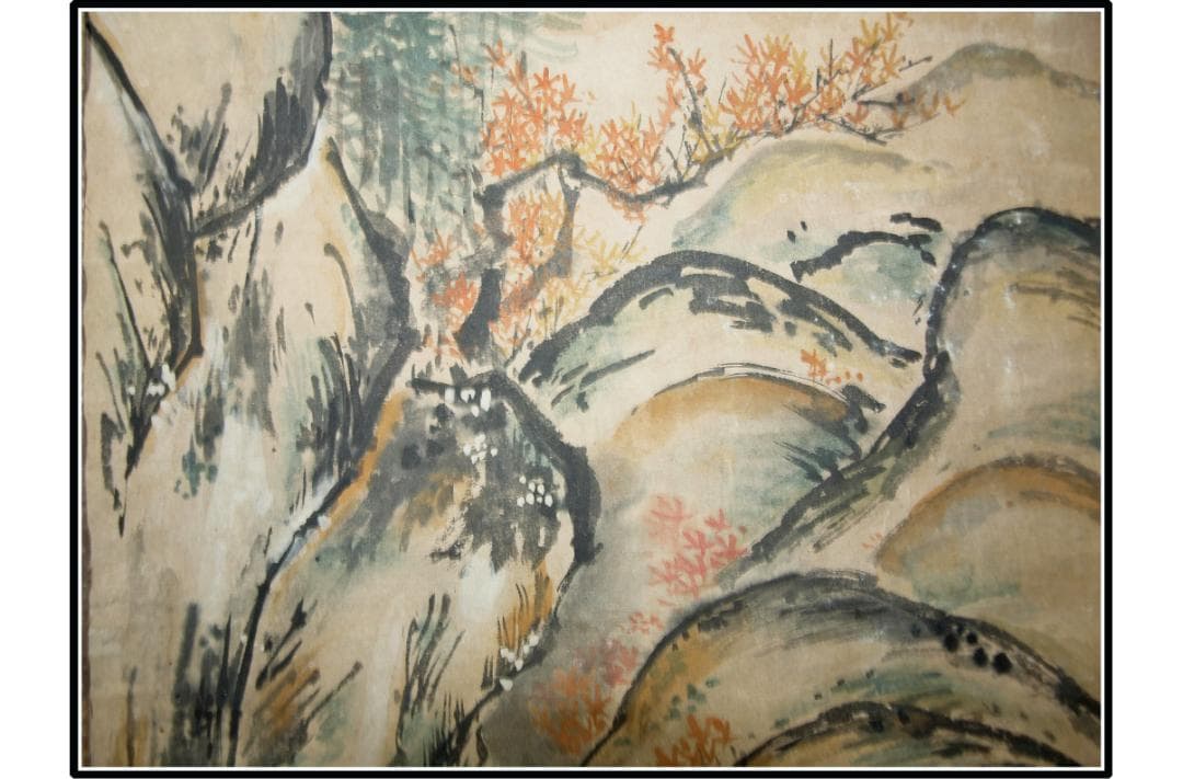 時代の掛軸　肉筆保証　　日本　中国古董品骨美術 X1058C15-1