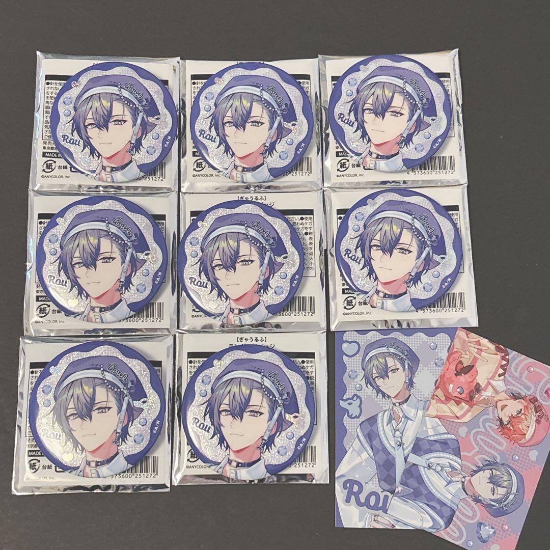 にじさんじ ぎゃうるふ 小柳ロウ ぎゃう 缶バッジ チェキ風カード
