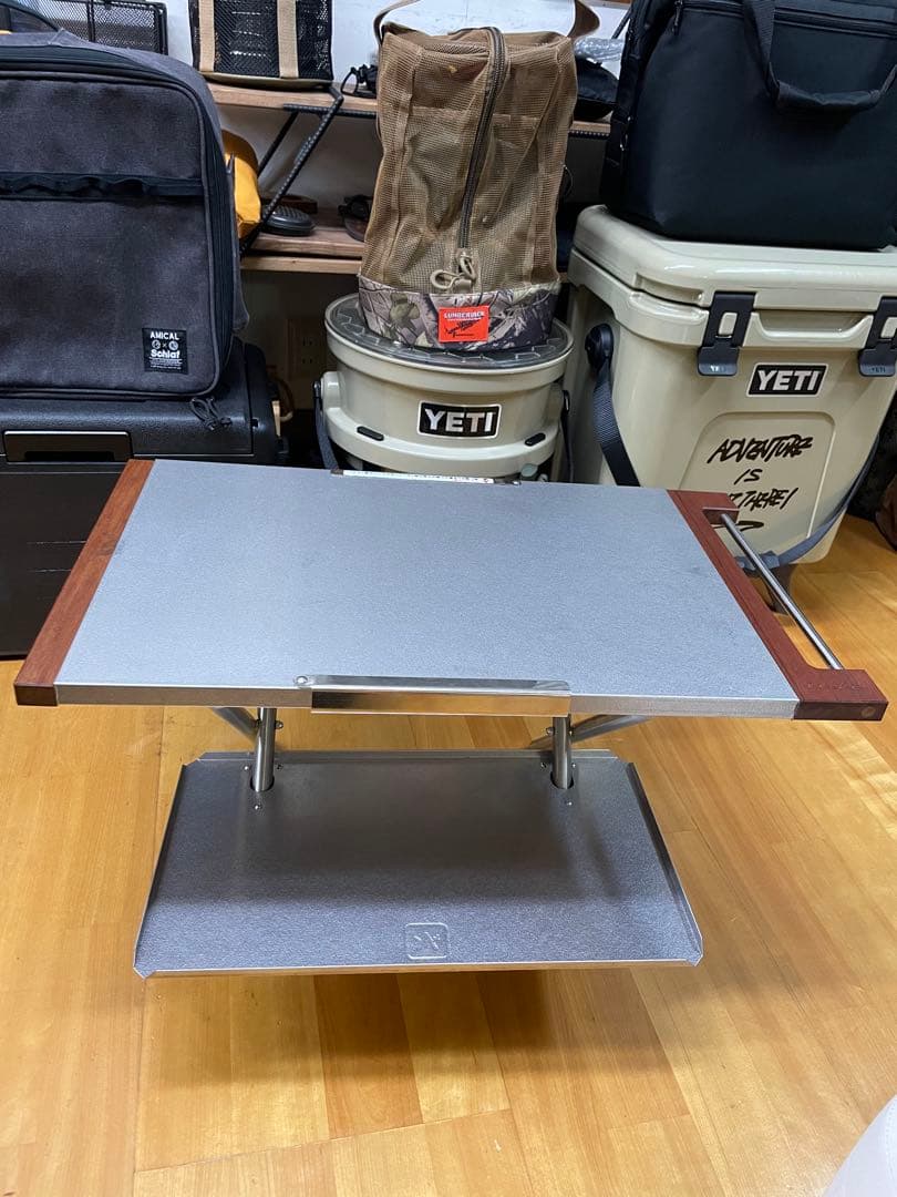 エ*ロ様 ユニフレーム焚き火テーブルサイドバーカスタム+別注レッグラック付き❗️