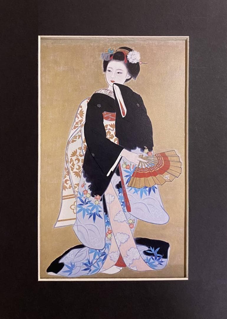 三輪良平、【舞う】、希少な額装用画集より、新品額装付、状態良好