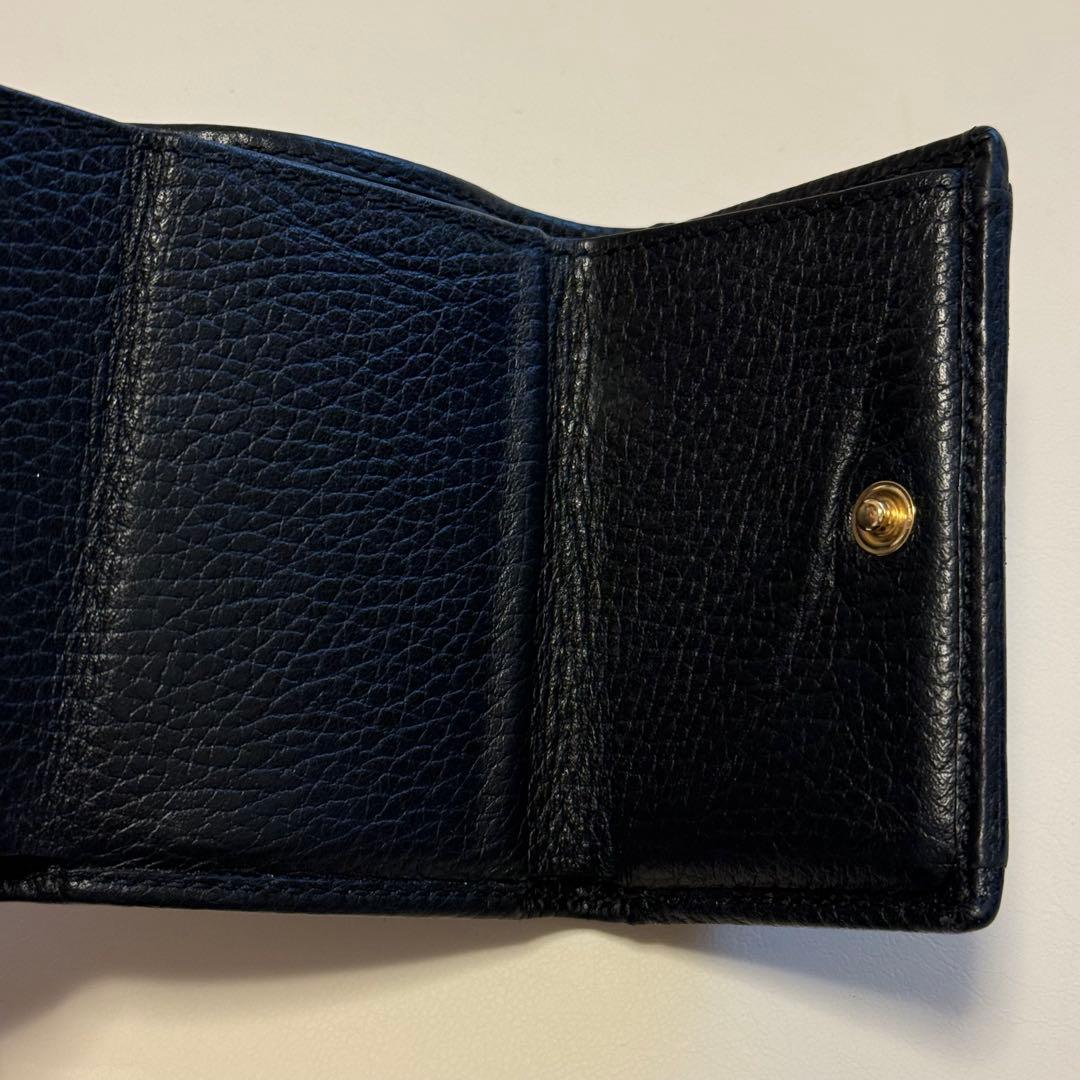 GUCCI グッチ GGマーモント コンパクト 三つ折り財布 ミニ財布 黒